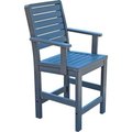 Highwood Usa Highwood® Synthetic Wood Weatherly Counter Height Dining Chair With Arms, Coastal Teak AD-CHCW2-CGE